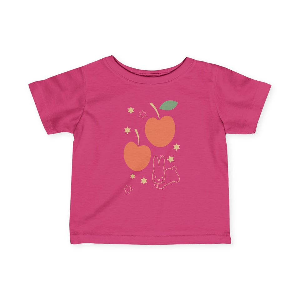 Baby Tee with Miffy Apple and Stars Graphic, Infant Fine Jersey Shirt, Cute Toddler T-Shirt, Kids Graphic Tee, Baby Clothing, Miffy Apple