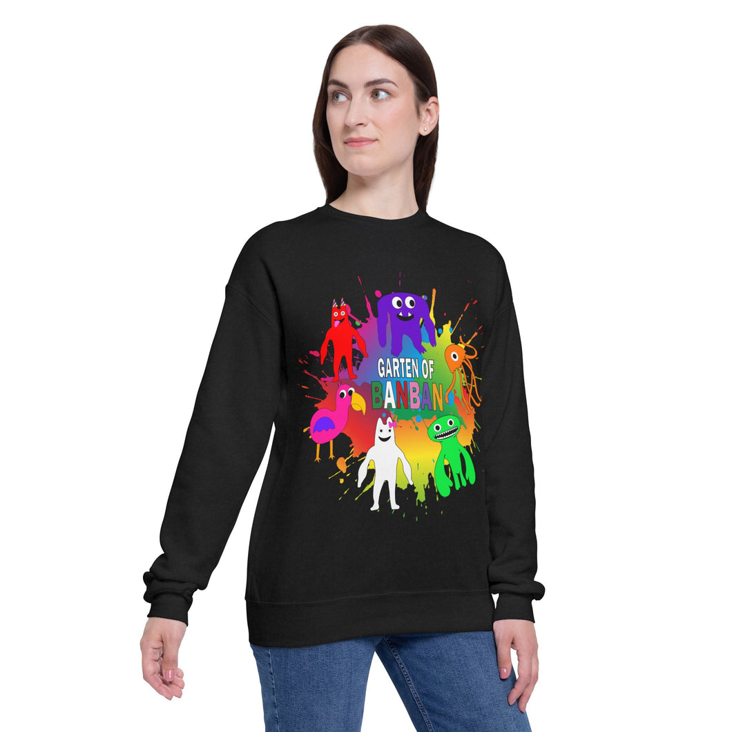 Rainbow Friends Drop Shoulder Sweatshirt, Garten of Banban Design, Cozy Pullover Jumper for All Ages, Colorful Sweatshirt, Unisex Top for