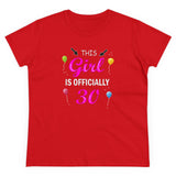 Birthday Gift Women's Midweight Tee, 30th Birthday Shirt, Officially 30, Thirty and Flirty Shirt, Milestone Tee, Celebration T-Shirt