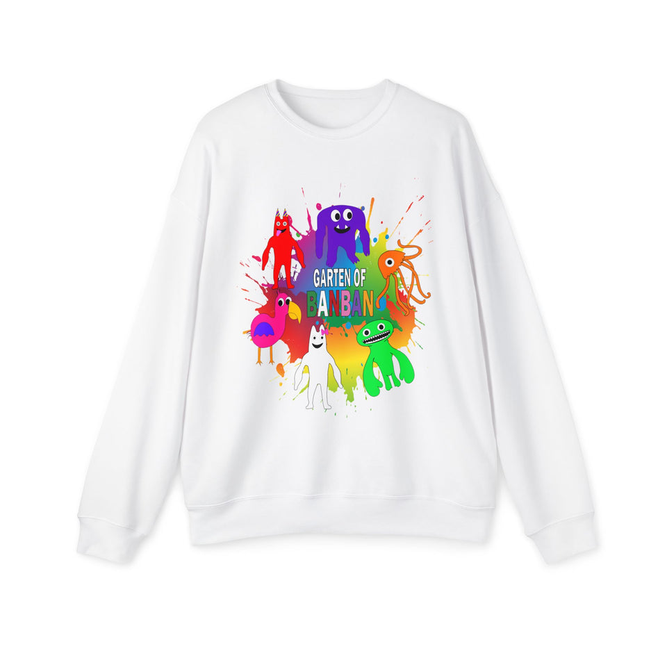 Rainbow Friends Drop Shoulder Sweatshirt, Garten of Banban Design, Cozy Pullover Jumper for All Ages, Colorful Sweatshirt, Unisex Top for