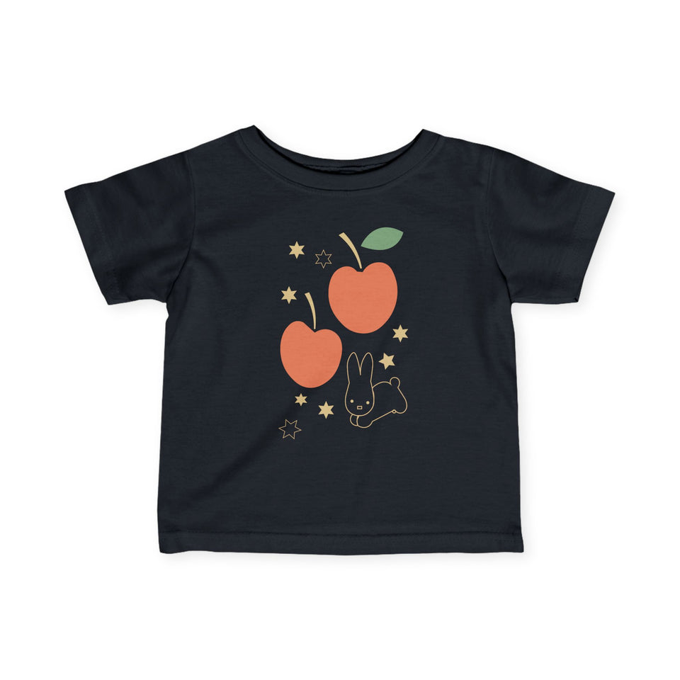 Baby Tee with Miffy Apple and Stars Graphic, Infant Fine Jersey Shirt, Cute Toddler T-Shirt, Kids Graphic Tee, Baby Clothing, Miffy Apple