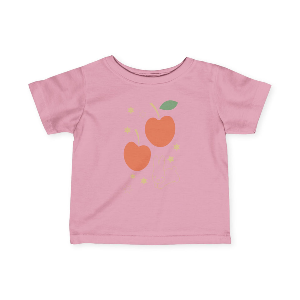 Baby Tee with Miffy Apple and Stars Graphic, Infant Fine Jersey Shirt, Cute Toddler T-Shirt, Kids Graphic Tee, Baby Clothing, Miffy Apple