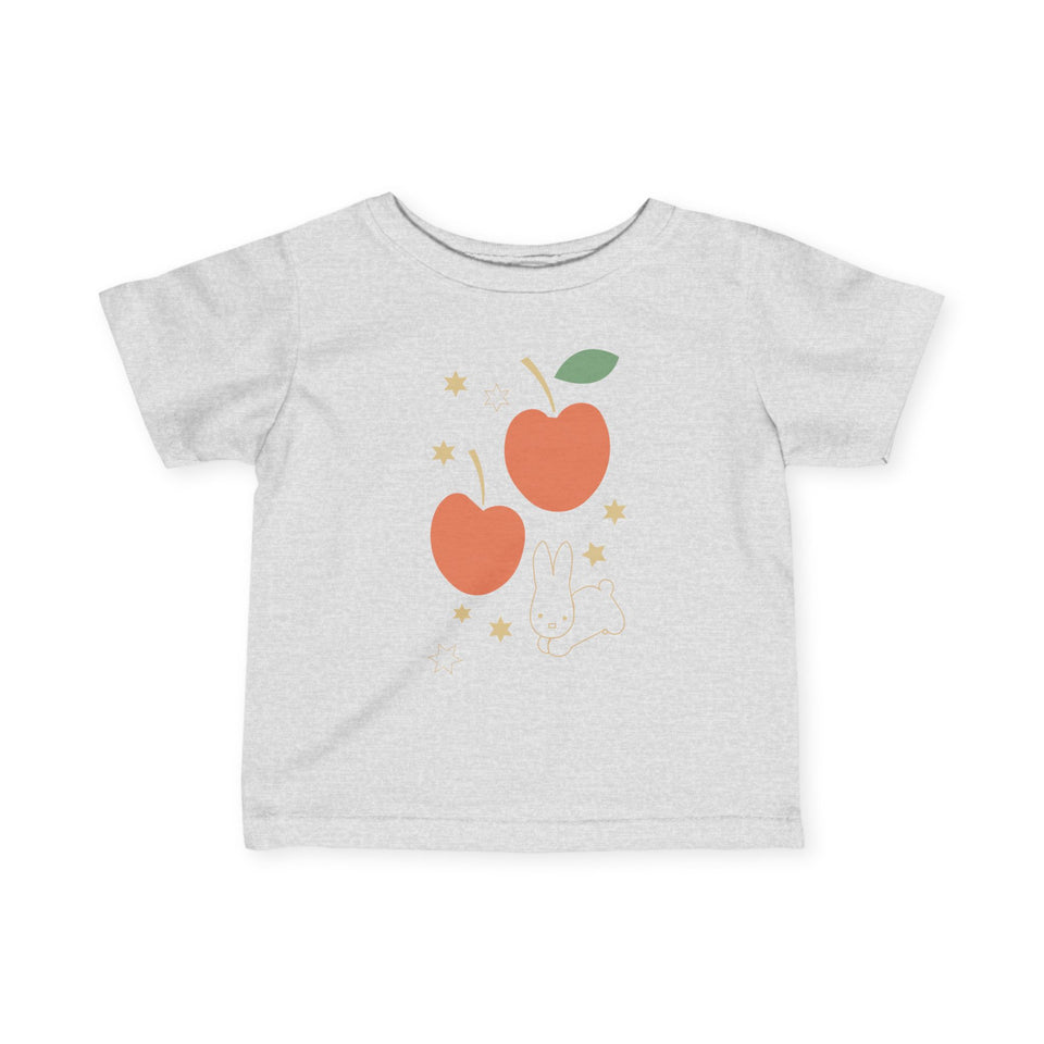 Baby Tee with Miffy Apple and Stars Graphic, Infant Fine Jersey Shirt, Cute Toddler T-Shirt, Kids Graphic Tee, Baby Clothing, Miffy Apple