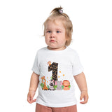 Baby Short Sleeve T-Shirt, Cute 1st Birthday Baby Animals, Infant Tee, Toddler Top, Kids Shirt, Jungle Party Outfit