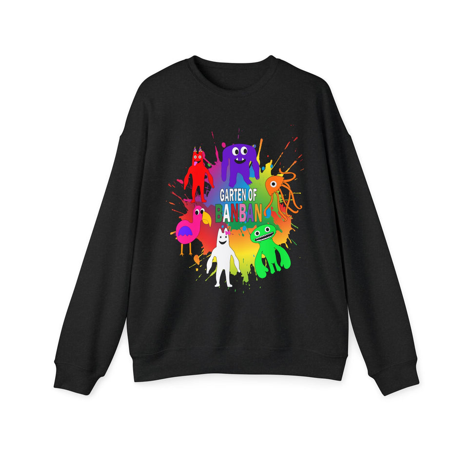 Rainbow Friends Drop Shoulder Sweatshirt, Garten of Banban Design, Cozy Pullover Jumper for All Ages, Colorful Sweatshirt, Unisex Top for