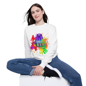 Rainbow Friends Drop Shoulder Sweatshirt, Garten of Banban Design, Cozy Pullover Jumper for All Ages, Colorful Sweatshirt, Unisex Top for